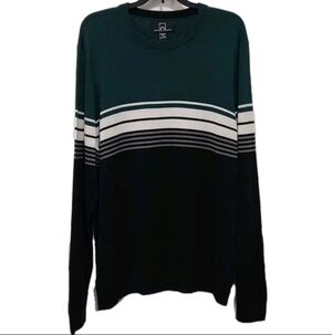 Michael Strahan Mens XXL Modern Fit Stripe Crewneck Wool Blend Sweater